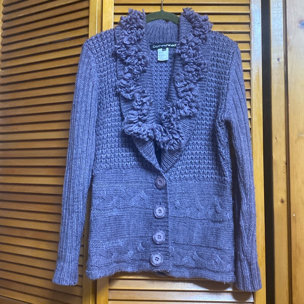 Beautiful cardigan long sleeve awesome knitting collar